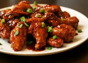 spicy peach glazed wings