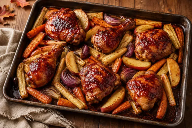 Sheet Pan Raspberry Chipotle Chicken and Vegetables